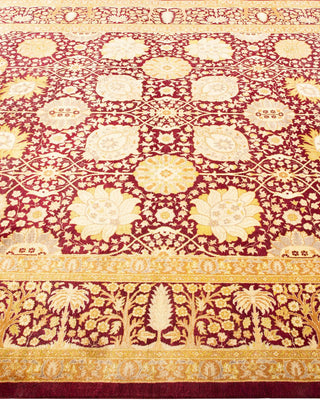 Traditional Mogul Red Wool Area Rug 6' 1" x 9' 3" - Solo Rugs