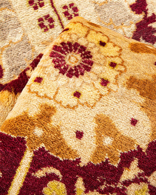Traditional Mogul Red Wool Area Rug 6' 1" x 9' 3" - Solo Rugs
