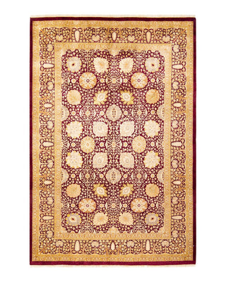 Traditional Mogul Red Wool Area Rug 6' 1" x 9' 3" - Solo Rugs
