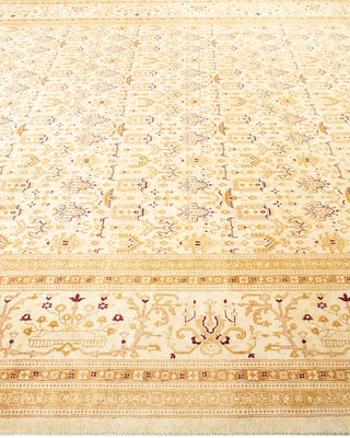 Traditional Mogul Ivory Wool Area Rug 9' 0" x 11' 3" - Solo Rugs