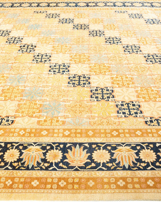 Traditional Mogul Ivory Wool Area Rug 9' 1" x 12' 2" - Solo Rugs