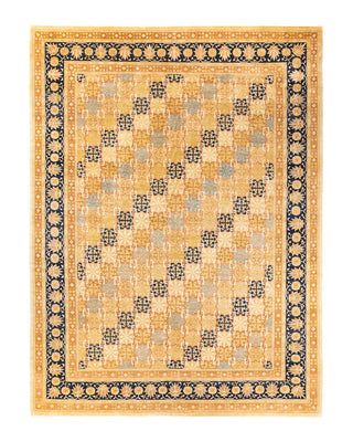 Traditional Mogul Ivory Wool Area Rug 9' 1" x 12' 2" - Solo Rugs