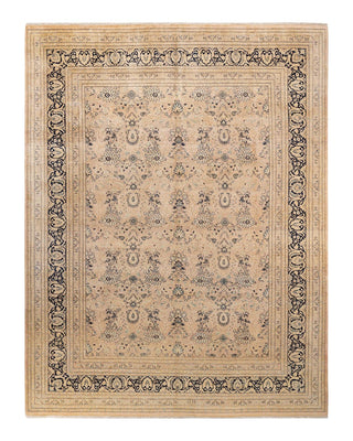 Traditional Mogul Beige Wool Area Rug 9' 3" x 12' 0" - Solo Rugs