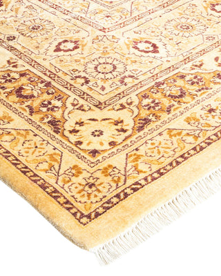 Traditional Mogul Ivory Wool Area Rug 9' 1" x 11' 10" - Solo Rugs
