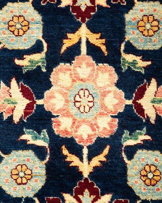 Traditional Mogul Blue Wool Area Rug 6' 2" x 8' 10" - Solo Rugs