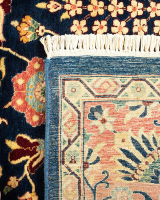 Traditional Mogul Blue Wool Area Rug 6' 2" x 8' 10" - Solo Rugs