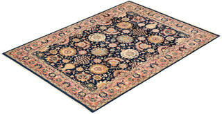 Traditional Mogul Blue Wool Area Rug 6' 2" x 8' 10" - Solo Rugs