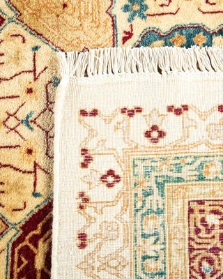 Traditional Mogul Ivory Wool Area Rug 6' 3" x 9' 3" - Solo Rugs