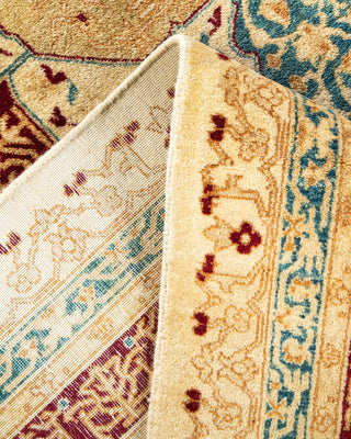 Traditional Mogul Ivory Wool Area Rug 6' 3" x 9' 3" - Solo Rugs