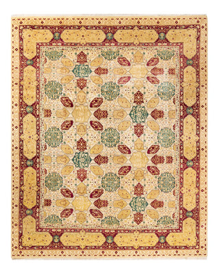 Traditional Mogul Ivory Wool Area Rug 8' 2" x 10' 1" - Solo Rugs