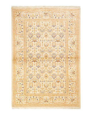 Traditional Mogul Ivory Wool Area Rug 4' 2" x 6' 0" - Solo Rugs