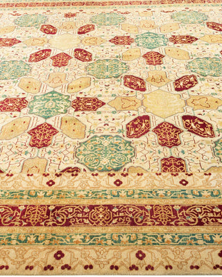 Traditional Mogul Ivory Wool Area Rug 8' 2" x 10' 5" - Solo Rugs