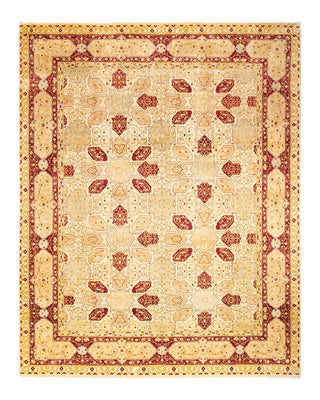 Traditional Mogul Ivory Wool Area Rug 8' 3" x 10' 4" - Solo Rugs