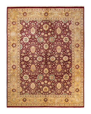 Traditional Mogul Red Wool Area Rug 7' 10" x 10' 3" - Solo Rugs
