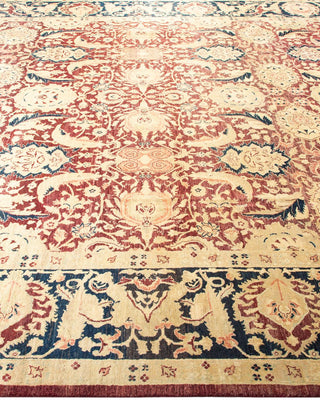 Traditional Mogul Red Wool Area Rug 7' 10" x 10' 2" - Solo Rugs