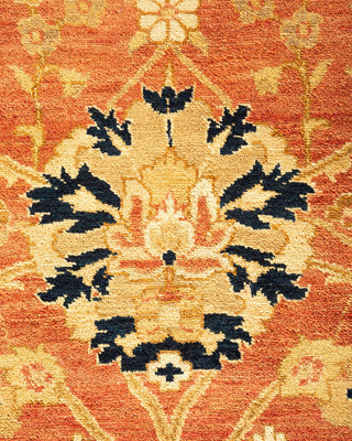 Contemporary Eclectic Orange Wool Area Rug 9' 0" x 11' 7" - Solo Rugs