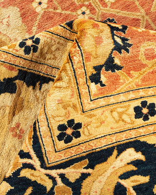 Contemporary Eclectic Orange Wool Area Rug 9' 0" x 11' 7" - Solo Rugs