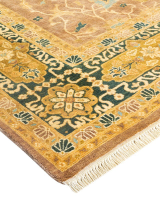 Traditional Mogul Brown Wool Area Rug 6' 0" x 9' 5" - Solo Rugs