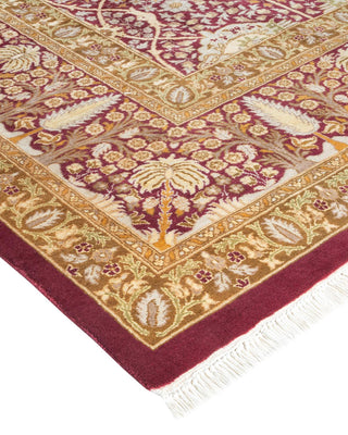 Traditional Mogul Orange Wool Area Rug 9' 0" x 11' 8" - Solo Rugs