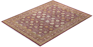 Traditional Mogul Orange Wool Area Rug 9' 0" x 11' 8" - Solo Rugs