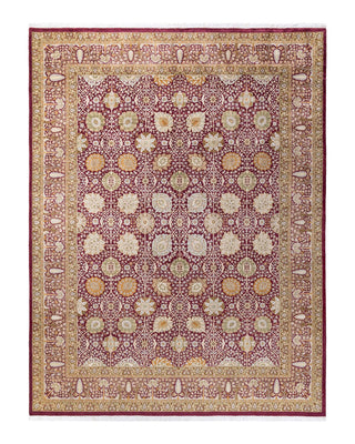 Traditional Mogul Orange Wool Area Rug 9' 0" x 11' 8" - Solo Rugs