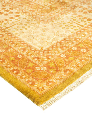 Traditional Mogul Green Wool Area Rug 9' 1" x 12' 6" - Solo Rugs