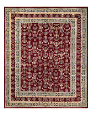 Traditional Mogul Red Wool Area Rug 8' 3" x 9' 10" - Solo Rugs