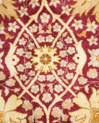 Traditional Mogul Purple Wool Area Rug 8' 0" x 10' 6" - Solo Rugs