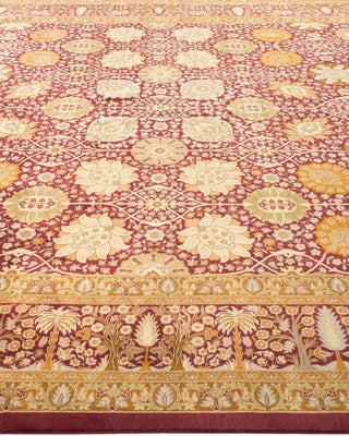 Traditional Mogul Purple Wool Area Rug 8' 0" x 10' 6" - Solo Rugs