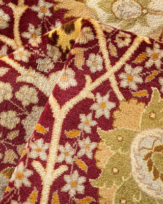 Traditional Mogul Purple Wool Area Rug 8' 0" x 10' 6" - Solo Rugs