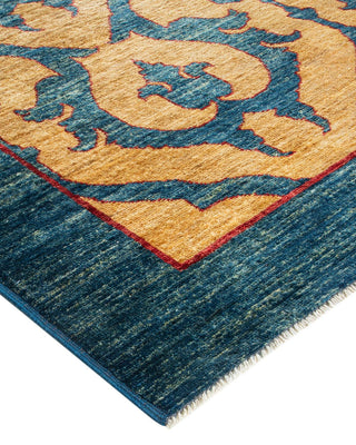 Contemporary Eclectic Blue Wool Area Rug 10' 3" x 12' 7" - Solo Rugs