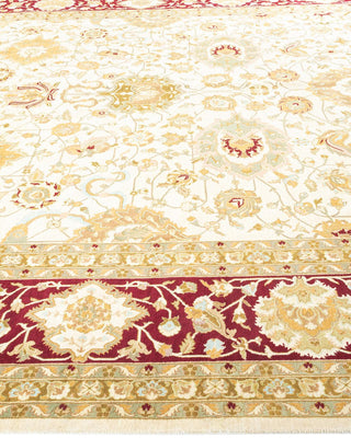 Traditional Mogul Ivory Wool Area Rug 9' 1" x 11' 10" - Solo Rugs