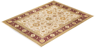 Traditional Mogul Ivory Wool Area Rug 9' 1" x 11' 10" - Solo Rugs
