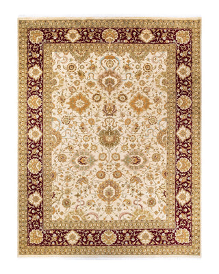 Traditional Mogul Ivory Wool Area Rug 9' 1" x 11' 10" - Solo Rugs