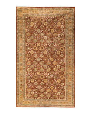 Traditional Mogul Orange Wool Area Rug 8' 1" x 13' 10" - Solo Rugs