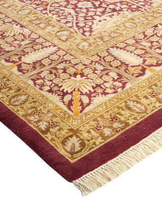 Traditional Mogul Purple Wool Area Rug 8' 1" x 10' 1" - Solo Rugs