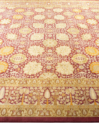 Traditional Mogul Purple Wool Area Rug 8' 1" x 10' 1" - Solo Rugs