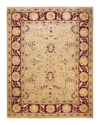 Contemporary Eclectic Yellow Wool Area Rug 9' 1" x 11' 10" - Solo Rugs