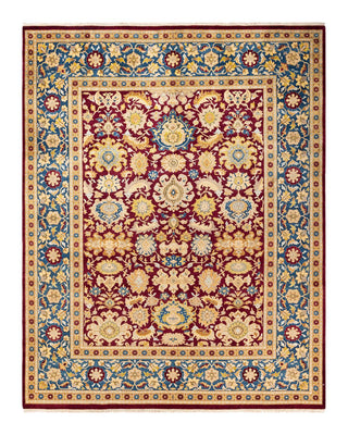 Traditional Mogul Red Wool Area Rug 8' 1" x 10' 6" - Solo Rugs