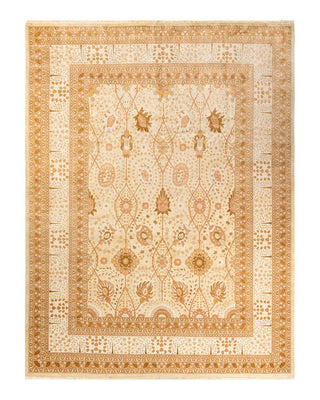 Traditional Mogul Ivory Wool Area Rug 9' 2" x 12' 2" - Solo Rugs