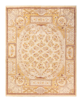 Traditional Mogul Ivory Wool Area Rug 8' 2" x 10' 4" - Solo Rugs