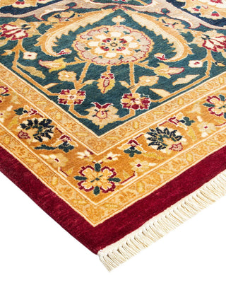 Traditional Mogul Red Wool Area Rug 8' 2" x 10' 2" - Solo Rugs