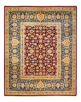 Traditional Mogul Red Wool Area Rug 8' 2" x 10' 2" - Solo Rugs