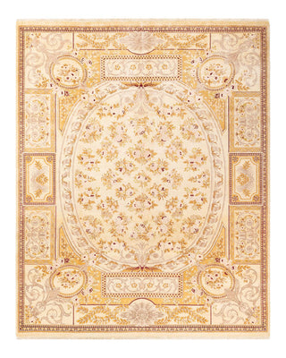 Traditional Mogul Ivory Wool Area Rug 8' 2" x 10' 1" - Solo Rugs