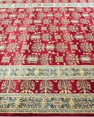 Traditional Mogul Red Wool Area Rug 6' 3" x 9' 2" - Solo Rugs