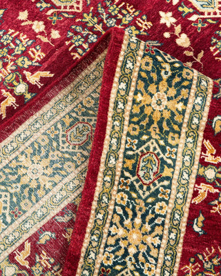 Traditional Mogul Red Wool Area Rug 6' 3" x 9' 2" - Solo Rugs