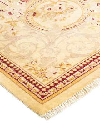 Traditional Mogul Ivory Wool Area Rug 6' 1" x 8' 10" - Solo Rugs