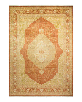 Traditional Mogul Brown Wool Area Rug 10' 3" x 14' 3" - Solo Rugs