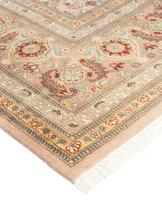 Traditional Mogul Beige Wool Area Rug 9' 2" x 12' 3" - Solo Rugs