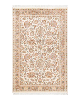 Traditional Mogul Ivory Wool Area Rug 4' 2" x 6' 2" - Solo Rugs
